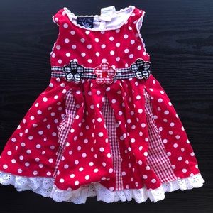 So La Vita red and white polka dot dress 12 mon.